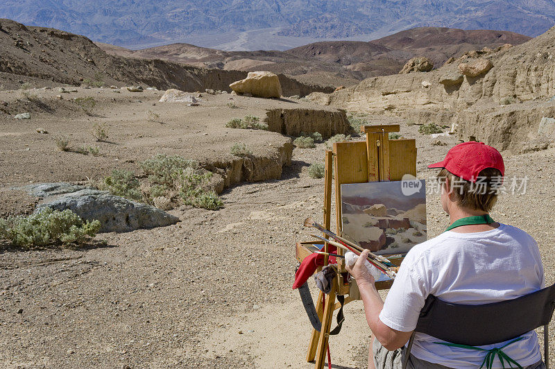 艺术家在工作，Plein air，死亡谷